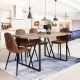  rectangular dining table, oak industrial style dining room furniture, steel and wood structure