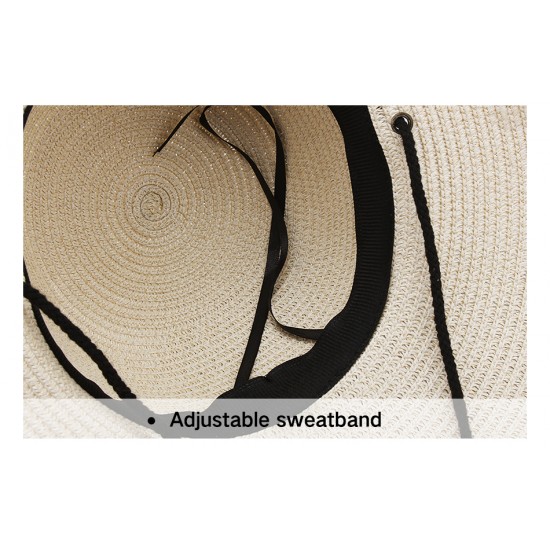 Summer Hat Women Sun Hat with Wind Lanyard Wide Brim UPF 50+ un Protection Beach Hat Foldable 