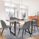  rectangular dining table, oak industrial style dining room furniture, steel and wood structure