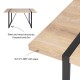  rectangular dining table, oak industrial style dining room furniture, steel and wood structure