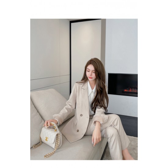 Office Lady Women Two Pieces Suits Slim 2022 Spring Formal Work Wear Fashion Streetwear New Solid Sets